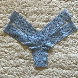 Victoria’s Secret light blue floral lace Very Sexy cheeky panty